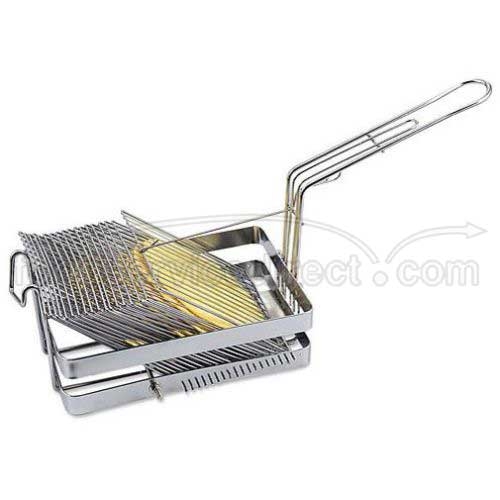 Alegacy Chrome Plated Tostada Basket, 9 1/2 x 6 1/2 x 3 inch.