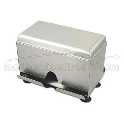 Alegacy 18/8 Stainless Steel Wrapped Straw Dispenser, 7 1/8 X 9 1/2 X 6 1/2 Inch