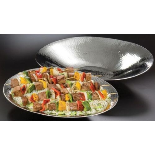 American Metalcraft Stainless Steel Large Oval Hammered Bowl, 20.125 x 16.25 x 3.375 inch.