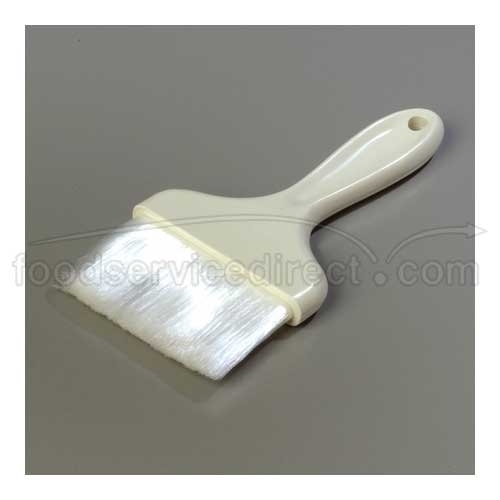 White Sparta Galaxy Flat Pastry Brush - 4 inch Wide with Nylon Bristle