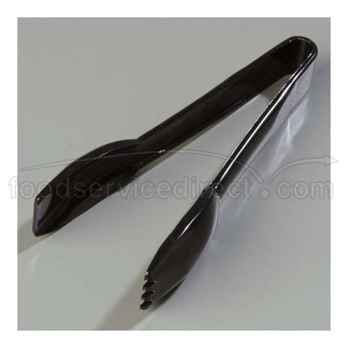 Carlisle Black Carly Clear Revolutionary Plastic Salad Tong 6 Inch