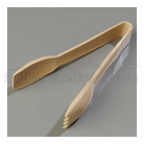 Carlisle Beige Carly Clear Revolutionary Plastic Salad Tong 6 Inch