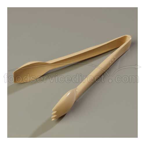 Carlisle Beige Carly Clear Revolutionary Plastic Salad Tong 9 Inch