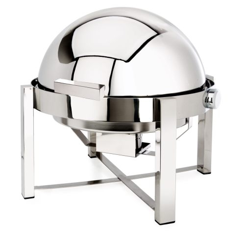 Eastern Tabletop P2 Collection Stainless Steel Round Rolltop Chafer, 8 Quart.