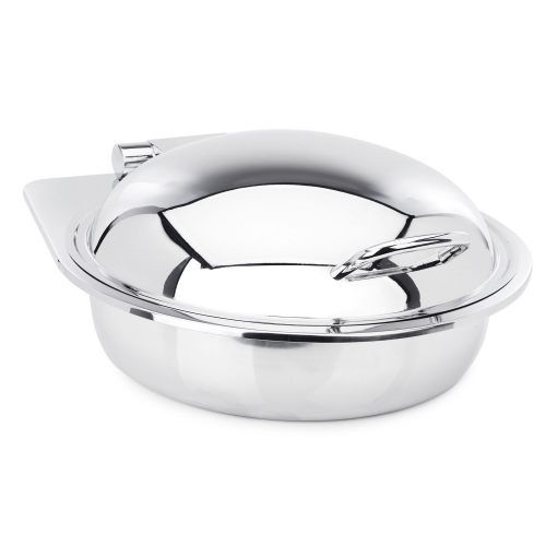 Eastern Tabletop Stainless Steel Round Induction Vessel with Hinged Dome Cover, 6 Quart.