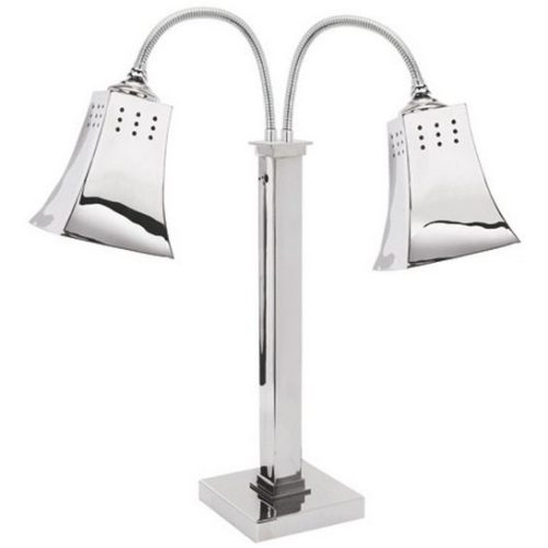 Eastern Tabletop Stainless Steel Double Square Self Standing Heat Lamp Warmer.