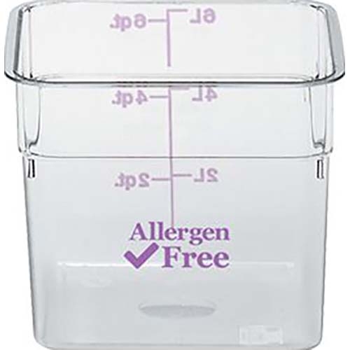 Cambro Camwear CamSquares Polycarbonate Allergen Free Purple Food Storage Container, 12 Quart -- 6 per case.