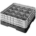 Cambro Camrack Polypropylene Black Full Size 16 Compartment Glass Rack, 6 7/8 inch -- 3 per case.