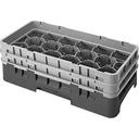 Cambro Camrack Polypropylene Soft Gray Half Size 17 Compartment Glass Rack, 5 1/4 inch -- 4 per case.