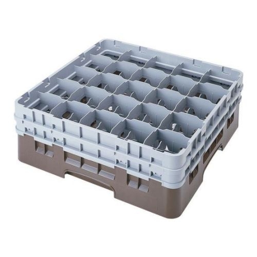 Cambro Camrack Soft Gray Full Size 25 Compartment Glass Rack, 19 3/4 x 19 3/4 x 12 1/8 inch -- 2 per case.