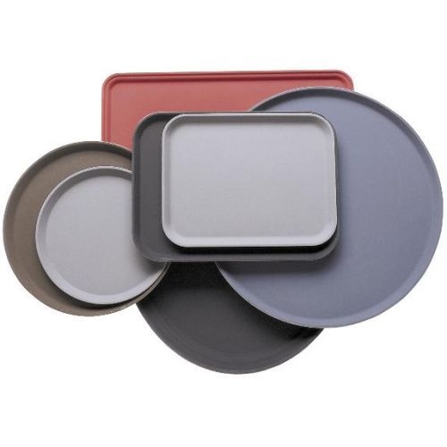 Cambro Camtread Round Low Profile Rim Round Tray, Black Satin, 16 inch -- 12 per case.