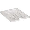 Cambro Camwear Clear Eighth Size Notched Cover with Handle for Food Pan, 6 3/8 x 5 1/4 inch -- 6 per case.