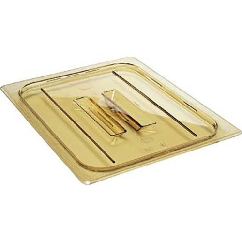 Cambro Camwear Amber Eighth Size Flat Cover for High Heat X- Pan and H-Pan, 6 3/8 x 5 1/4 inch -- 6 per case.