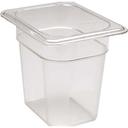 Cambro Camwear Polycarbonate Clear Eighth Size Food Pan, 6 inch -- 6 per case.