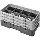 Cambro Camrack Polypropylene Sherwood Green Half Size 8 Compartment Glass Rack, 6 7/8 inch -- 3 per case.