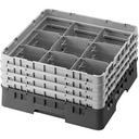 Cambro Camrack Polypropylene Black Full Size 9 Compartment Glass Rack, 6 7/8 inch -- 3 per case.