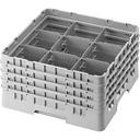 Cambro Camrack Polypropylene Soft Gray Full Size 9 Compartment Glass Rack, 8 1/2 inch -- 2 per case.