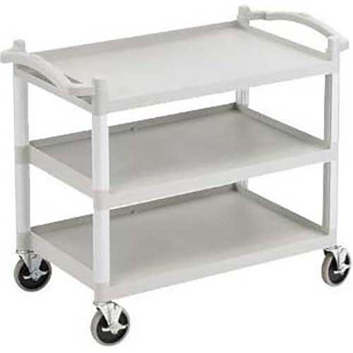 Cambro Speckled Gray Low Profile KD Utility Bus Cart, 40 x 22 x 33 1/4 inch.
