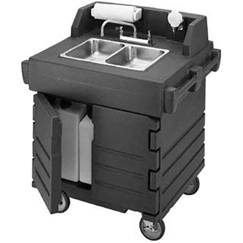 Cambro Granite Green CamKiosk Hand Sink Cart, 40 9/16 x 45 1/2 x 32 1/2 inch.