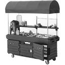 Cambro Granite Green CamKiosk Cart with 4 Countertop Food Pan Wells, 85 1/8 x 94 x 33 1/2 inch.