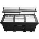 Cambro Kentucky Green CamKiosk Cart with 6 Countertop Food Pan Wells, 85 1/8 x 70 1/2 x 33 1/2 inch.