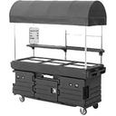 Cambro Granite Gray CamKiosk Cart with 6 Countertop Food Pan Wells, 85 1/8 x 94 x 33 1/2 inch.