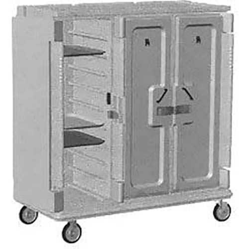 Cambro Granite Green Tall Profile 3 Door 3 Compartment 30 Tray Meal Delivery Cart, 60 x 63 5/8 x 29 1/4 inch.