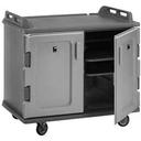 Cambro Slate Blue Low Profile Double Door Double Compartment 20 Tray Meal Delivery Cart, 55 1/8 x 43 1/4 x 38 inch.