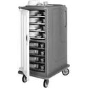 Cambro Granite Sand Tall Profile Single Door 2 Compartment 16 Tray Meal Delivery Cart, 30 5/8 x 58 1/8 x 39 1/8 inch.