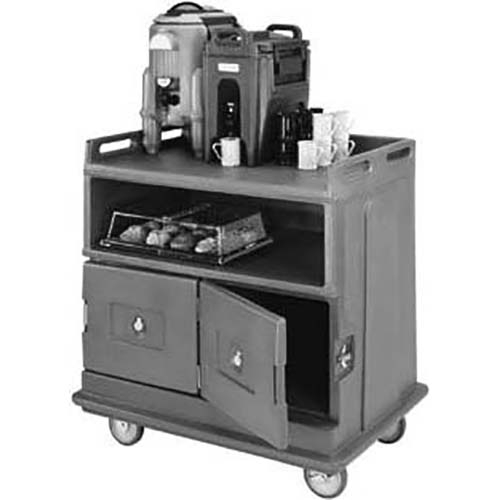 Cambro Granite Gray Molded Top Counter Beverage Service Cart, 44 1/2 x 44 x 30 inch.