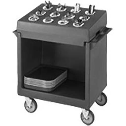 Cambro Slate Blue Cart and Rack Combination Cart with Cutlery Rack, 38 1/8 22 3/4 x 41 1/4 inch.