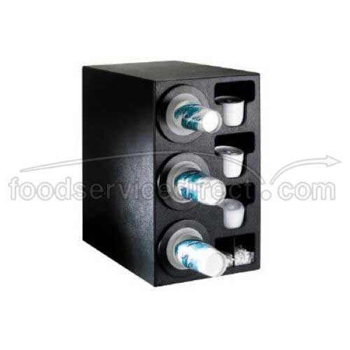 Dispense Rite BFL-C Black Countertop One Size Fits All Cup Dispensing Cabinet, 24 x 14 1/2 x 23 inch.