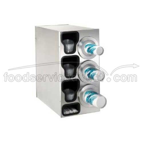 Dispense Rite BFL-C Stainless Countertop One Size Fits All Cup Dispensing Cabinet, 25 1/4 x 13 x 23 inch.