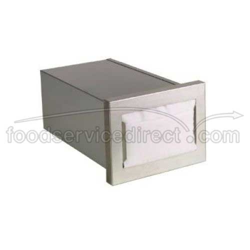 Dispense Rite CMND Series Stainless Built-in Napkin Dispenser, 6 1/8 x 8 1/8 x 12 7/8 inch.