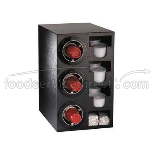 Dispense Rite CTC-C Black Polystyrene Combination Cup Dispensing Cabinet, 24 x 14 1/2 x 23 inch.