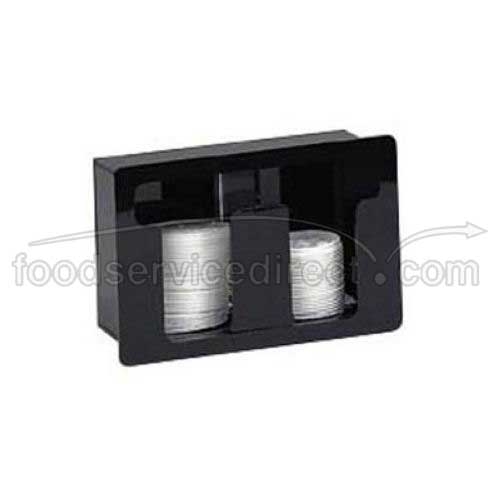 Dispense Rite Black Acrylic Horizontal Built-in Lid Organizer, 7 1/4 x 11 x 5 3/8 inch.