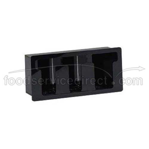 Dispense Rite Black Acrylic Horizontal Built-in Lid Organizer, 7 1/4 x 16 x 5 3/8 inch.