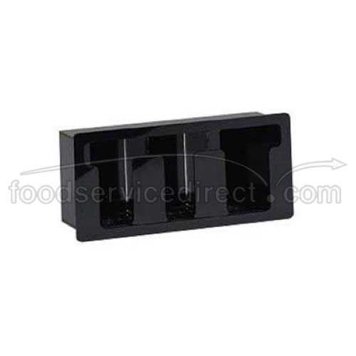 Dispense-rite Black Acrylic Horizontal Built-in Lid Organizer, 7 1/4 X 16 X 5 3/8 Inch