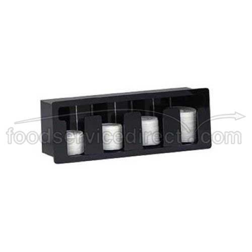 Dispense Rite Black Acrylic Horizontal Built-in Lid Organizer, 7 1/4 x 21 x 5 3/8 inch.
