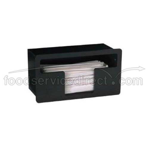 Dispense Rite Black Polystyrene Built-in Straw Organizer, 6 1/4 x 11 5/8 x 5 1/2 inch -- 2 per case.