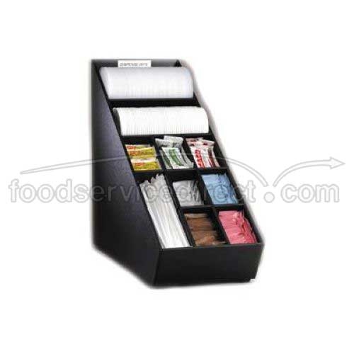 Dispense Rite NLO and WLO Black Polystyrene Countertop Organizer, 16 1/2 x 8 x 20 1/2 inch.