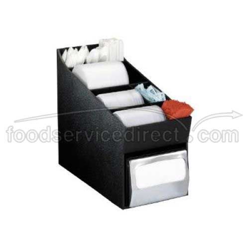 Dispense-rite Nlo And Wlo Black Polystyrene Countertop Organizer, 14 1/2 X 8 1/2 X 17 Inch