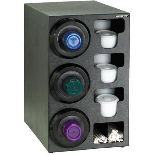 Dispense-Rite Black Polystyrene Countertop Cup, Lid and Straw Dispensing Cabinet, 24 1/4 x 13 x 23 Inch