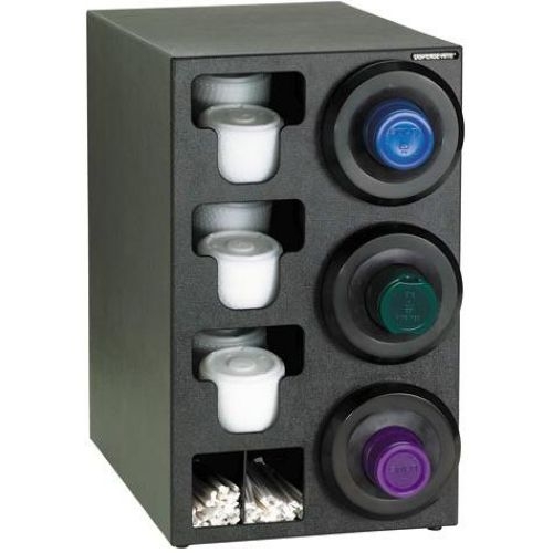 Dispense-Rite Black Polystyrene Countertop Cup, Lid and Straw Dispensing Cabinet, 24 1/4 x 13 x 23 Inch