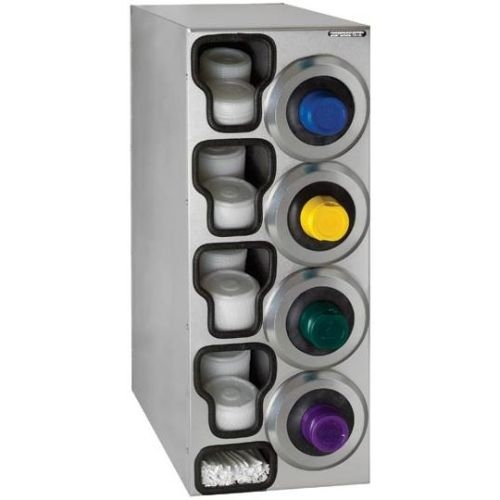 Dispense-Rite Stainless Steel Countertop Cup, Lid and Straw Dispensing Cabinet, 32 1/2 x 13 x 23 Inch