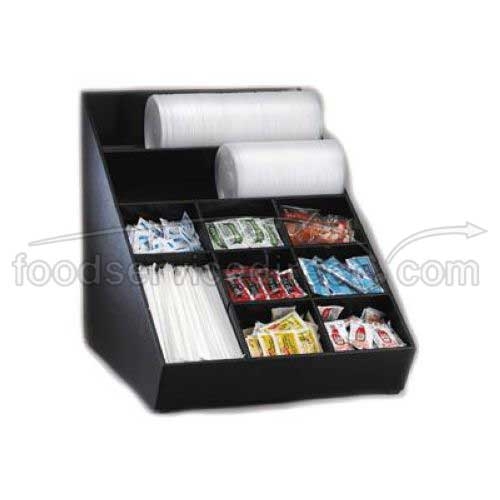Dispense Rite NLO and WLO Black Polystyrene Countertop Organizer, 16 1/2 x 8 x 20 1/2 inch.
