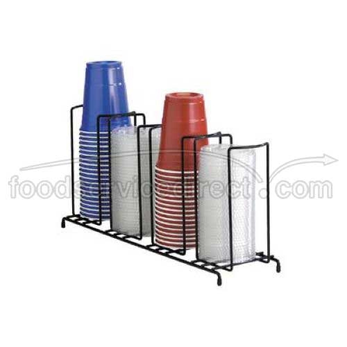 Dispense Rite WR Black Wire Rack Cup and Lid Organizer, 8 1/2 x 18 1/2 x 5 inch -- 3 per case.