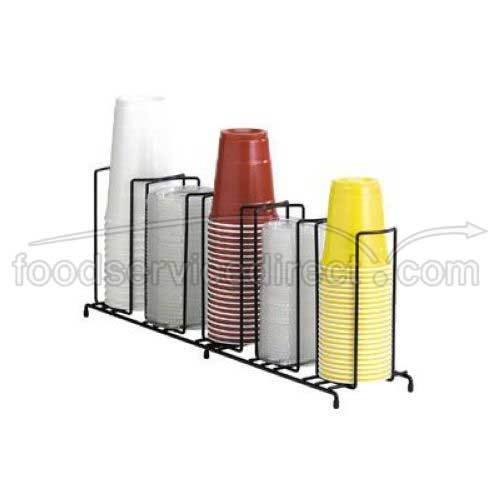 Dispense Rite WR Black Wire Rack Cup and Lid Organizer, 8 1/2 x 23 x 5 inch -- 2 per case.