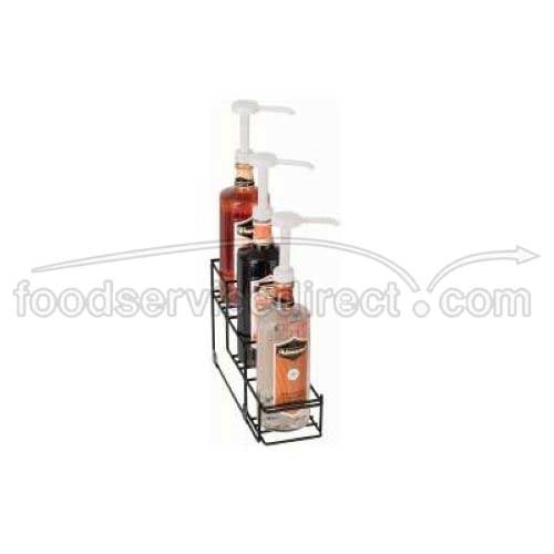 Dispense Rite Black Wire 3 Section Bottle Holder, 7 1/2 x 4 1/4 x 13 1/4 inch -- 2 per case.