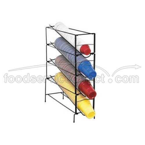 Dispense Rite WR-CT Black Wire Rack Cup Dispenser, 24 3/4 x 7 3/4 x 20 inch.